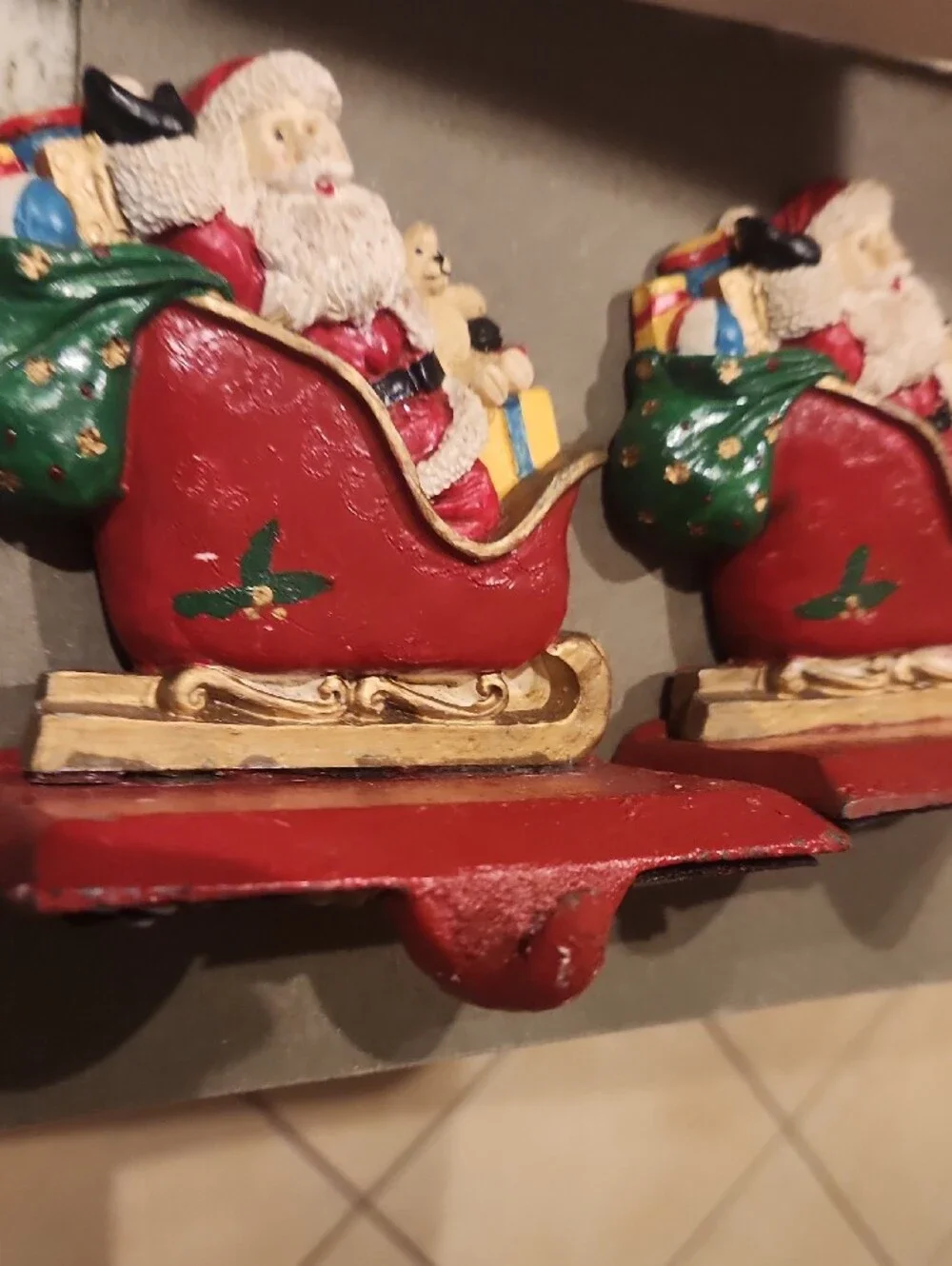 Vintage Cast Iron stocking holders